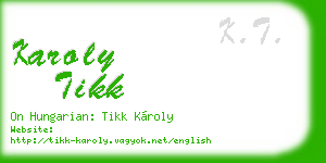 karoly tikk business card