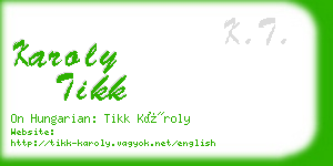 karoly tikk business card